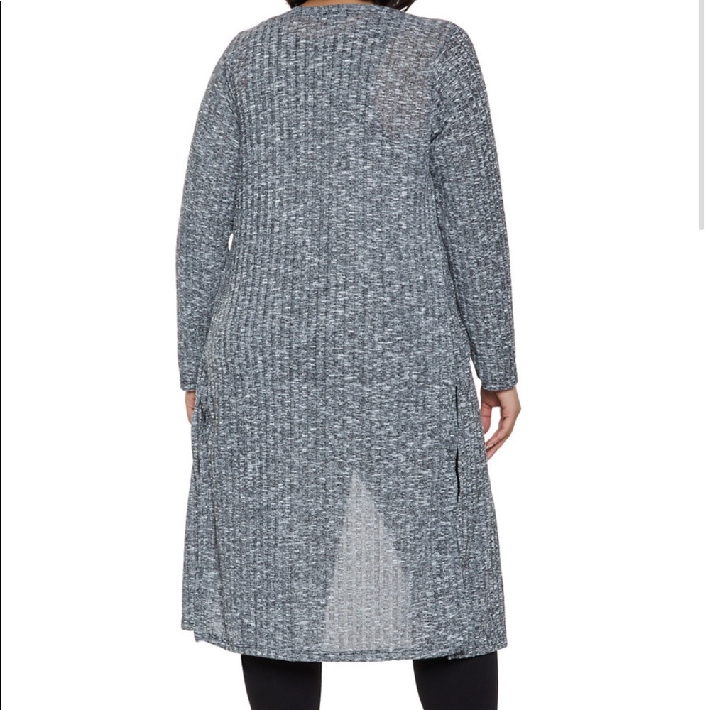 NEW•XL•Creme De La Creme Ciara Charcoal Longline Duster Sweater - Picture 6 of 15